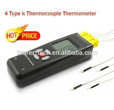 Four Channel Digital Thermometer 4 K-Type Thermocouple Sensor 1350C 2462F TL-TK04